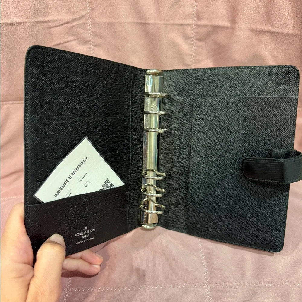 Louis Vuitton black Epi Leather Agenda MM